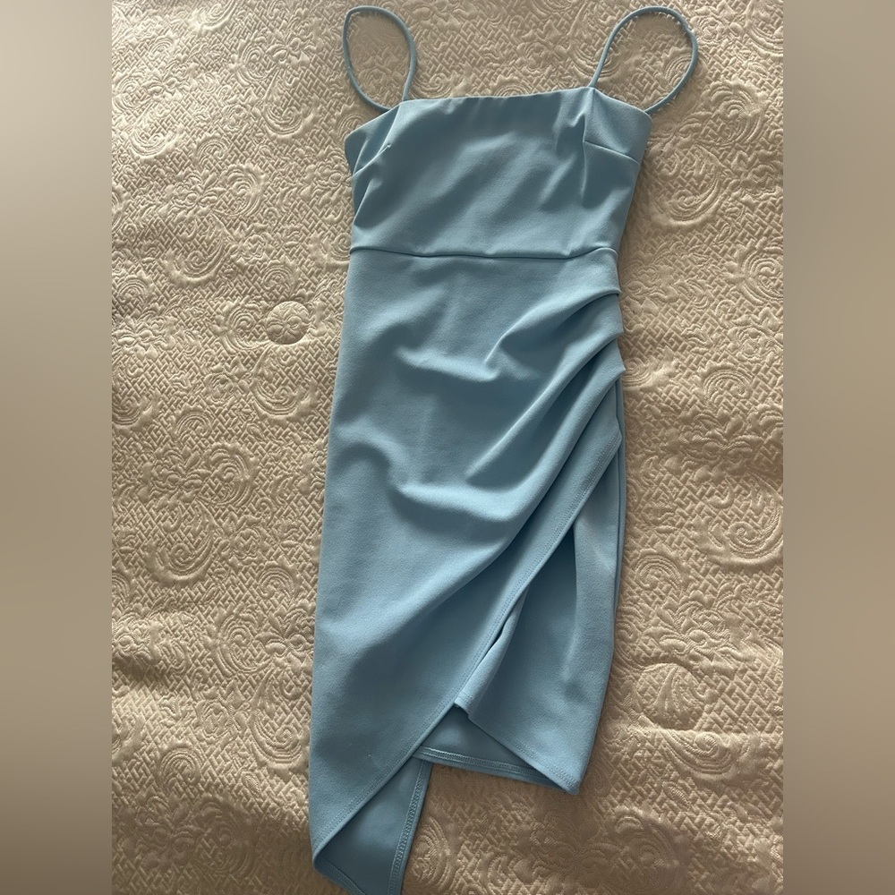 Blue Blush Strapless Blue Cocktail Dress